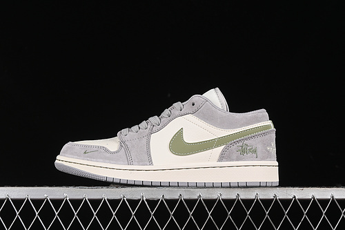 【360】[WG8850-016]-[AIR JORDAN 1 LOW WHITE/GREY/GREEN]-[WOMAN:36-39]-[MAN:40-45]