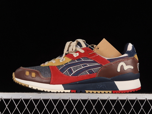 【260】[1203A301-501]-[EVISU X GEL-LYTE III 3 RED BROWN BLUE YELLOW]-[WOMAN:36-39]-[MAN:40-45]