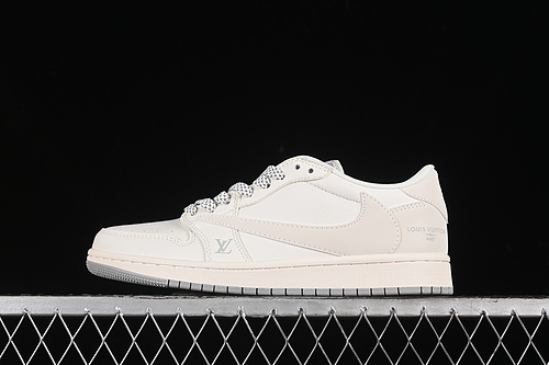 【360】[XZ1268-002]-[TRAVIS SCOTT X FRAGMENT DESIGN X AIR JORDAN 1 LOW OG SP GREY/BEIGE]-[36-45]