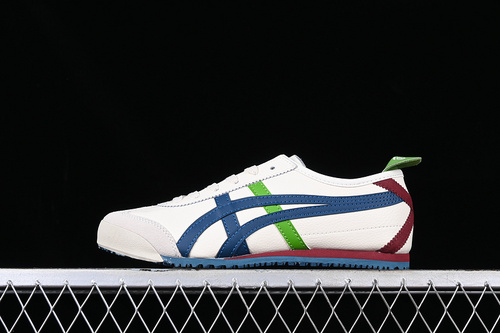 【200】[1183A201-115]-[ONITSUKATIGER MEXICO 66 WHITE BLUE GREEN RED]-[UNISEX:35-44]