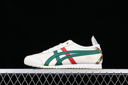 【200】[1183B511-200]-[ONITSUKATIGER MEXICO 66 BEIGE GREEN RED GOLD]-[UNISEX:35-44]