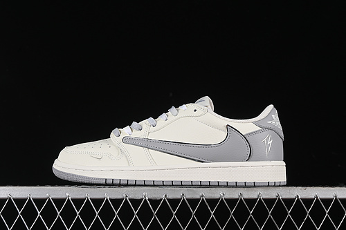 【360】[DM7866-021]-[TRAVIS SCOTT X FRAGMENT DESIGN X AIR JORDAN 1 LOW OG SP OFF WHITE/GREY]-[36-45]