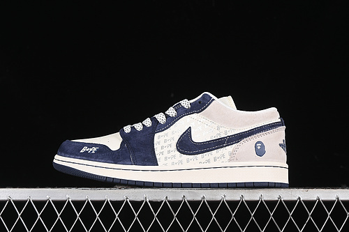 【380】[WG8850-015]-[AIR JORDAN 1 LOW BAPE WHITE/GREY/BLUE]-[WOMAN:36-39]-[MAN:40-45]