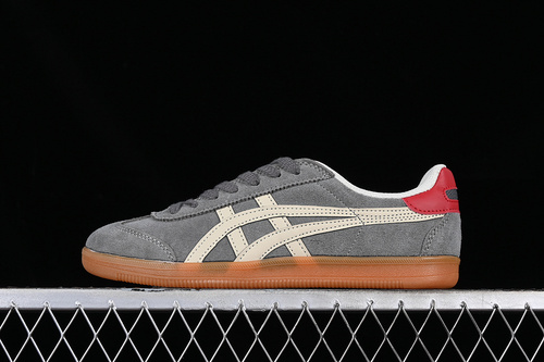 【200】[D3B2L-1105]-[ONITSUKA TIGER TOKUTEN GRAY BEIGE RED]-[UNISEX:36-45]