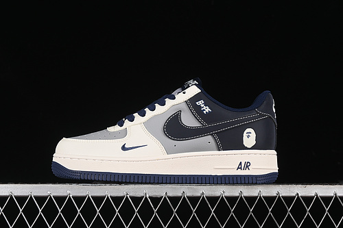【340】[BB6566-206]-[AIR FORCE 1 07 LOW BAPE WHITE/GREY/BLUE]-[WOMAN:36-39]-[MAN:40-45]