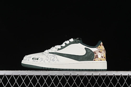【330】[JH6088-614]-[TRAVIS SCOTT X FRAGMENT DESIGN X AIR JORDAN 1 LOW OG SP OFF WHITE/GREEN/BROWN]