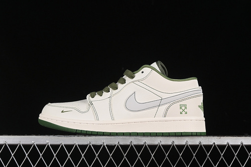 【380】[CF3688-021]-[AIR JORDAN 1 LOW OFF-WHITE OFF WHITE/GREEN]-[WOMAN:36-39]-[MAN:40-45]