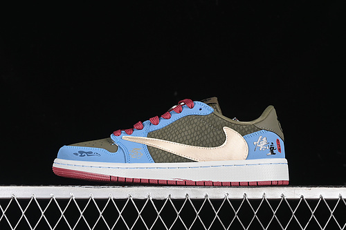 【360】[CH6336-015]-[TRAVIS SCOTT X FRAGMENT DESIGN X AIR JORDAN 1 LOW OG SP RED/GREEN/BLUE/GOLD]