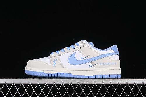 【360】[GF2409-168]-[SB DUNK LOW WHITE/GREY/BLUE]-[WOMAN:36-39]-[MAN:40-45]