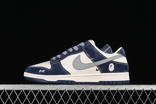 【360】[XY1688-008]-[SB DUNK LOW BAPE WHITE/GREY/BLUE]-[WOMAN:36-39]-[MAN:40-45]