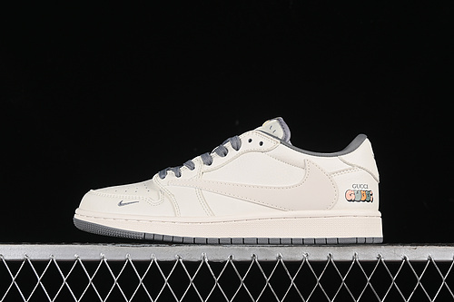 【360】[DM6688-607]-[TRAVIS SCOTT X FRAGMENT DESIGN X AIR JORDAN 1 LOW OG SP OFF WHITE/GREY]-[36-45]