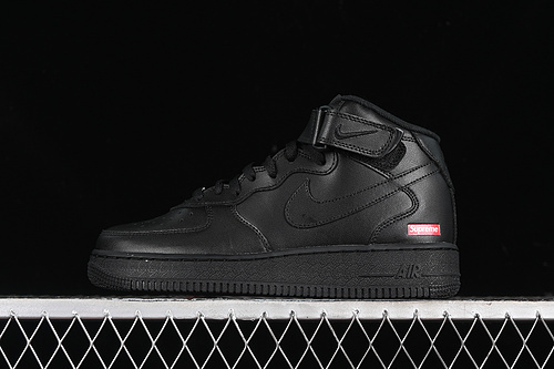 【300】[FZ8784-001]-[SUPREME X AIR FORCE 1 MID BOX LOGO BLACK/BLACK/BLACK]-[UNISEX:35.5-47.5]