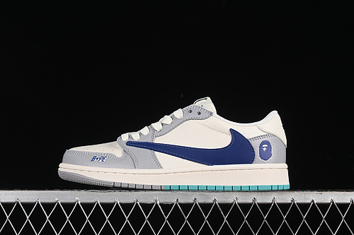 【360】[LJ5188-021]-[TRAVIS SCOTT X FRAGMENT DESIGN X AIR JORDAN 1 LOW OG SP WHITE/BLUE/GREY]-[36-45]