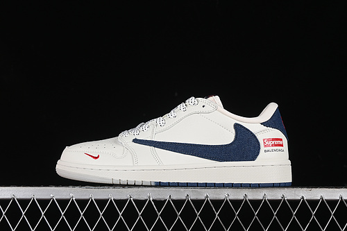 【360】[JH6088-608]-[TRAVIS SCOTT X FRAGMENT DESIGN X AIR JORDAN 1 LOW OG SP OFF WHITE/BLUE]-[36-45]