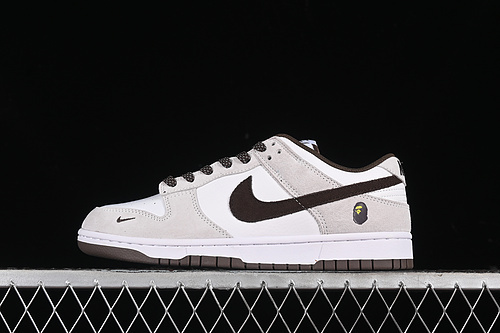 【360】[KK1888-011]-[SB DUNK LOW BAPE WHITE/GREY/BROWN]-[WOMAN:36-39]-[MAN:40-45]