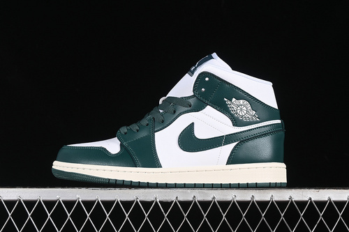 【280】[BQ6472-133]-[AIR JORDAN 1 MID WHITE/SAIL/OXIDIZED GREEN]-[WOMAN:36-39]-[MAN:40-46]