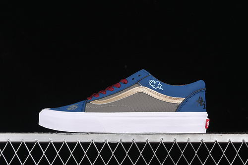【230】[VN0A45JCGIE]-[VANS OLD SKOOL BLUE/GOLD/GREY/RED]-[WOMAN:35-39]-[MAN:40-44]