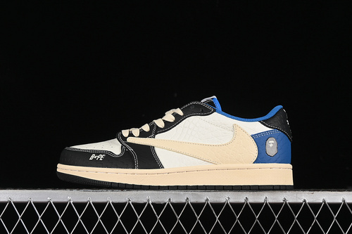 【380】[XZ2828-001]-[TRAVIS SCOTT X FRAGMENT DESIGN X AIR JORDAN 1 LOW OG SP BLUE/BEIGE/WHITE/BLACK]