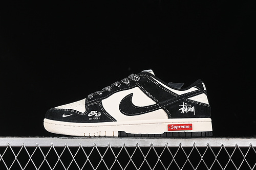 【360】[SJ2068-300]-[SB DUNK LOW SUPREME BLACK/WHITE]-[WOMAN:36-39]-[MAN:40-45]