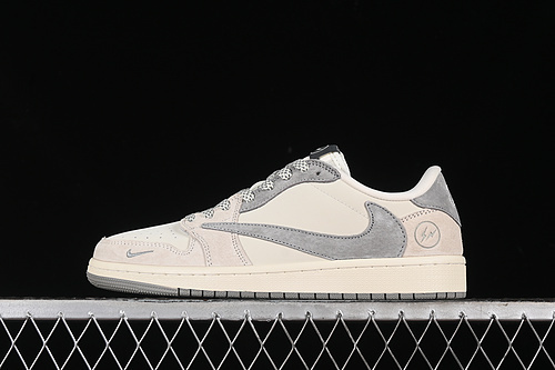【360】[JH6088-612]-[TRAVIS SCOTT X FRAGMENT DESIGN X AIR JORDAN 1 LOW OG SP OFF WHITE/GREY]-[36-45]