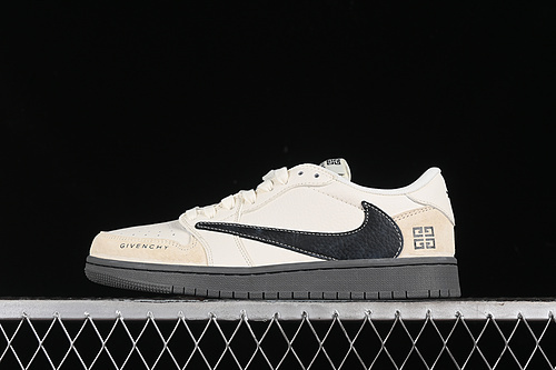【360】[CF3688-030]-[TRAVIS SCOTT X FRAGMENT DESIGN X AIR JORDAN 1 LOW OG SP BEIGE/WHITE/BLACK][36-45]