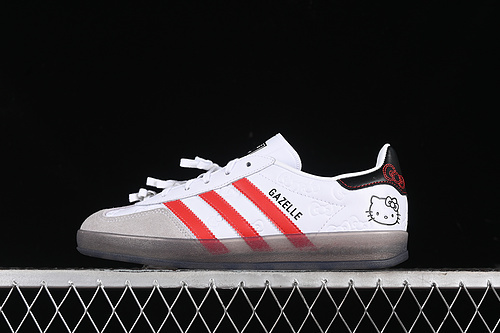 【280】[II0013]-[HELLO KITTY WMNS GAZELLE INDOOR CLOUD WHITE/RED/CORE BLACK]-[WOMAN:36-39]-[MAN:40-45]