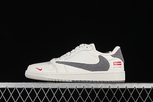 【360】[JH6088-6]-[TRAVIS SCOTT X FRAGMENT DESIGN X AIR JORDAN 1 LOW OG SP WHITE/GREY/RED]-[36-45]