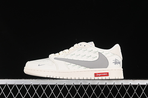 【360】[SJ2068-115]-[TRAVIS SCOTT X FRAGMENT DESIGN X AIR JORDAN 1 LOW OG SP WHITE/GREY]-[36-45]
