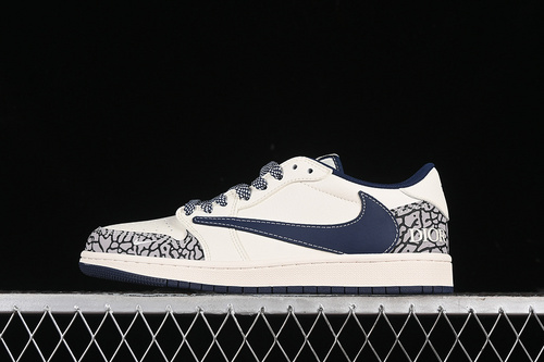 【360】[CF3688-029]-[TRAVIS SCOTT X FRAGMENT DESIGN X AIR JORDAN 1 LOW OG SP WHITE/BLUE/GREY]-[36-45]