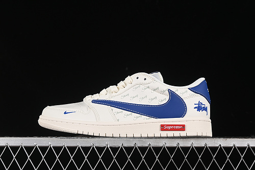 【360】[SJ2068-117]-[TRAVIS SCOTT X FRAGMENT DESIGN X AIR JORDAN 1 LOW OG SP WHITE/BLUE]-[36-45]