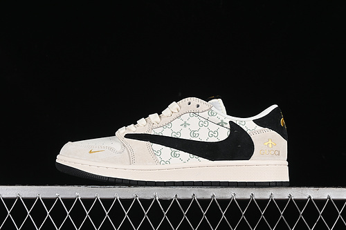 【360】[SJ2068-106]-[TRAVIS SCOTT X FRAGMENT DESIGN X AIR JORDAN 1 LOW OG SP WHITE/BLACK/GREY/GOLD]