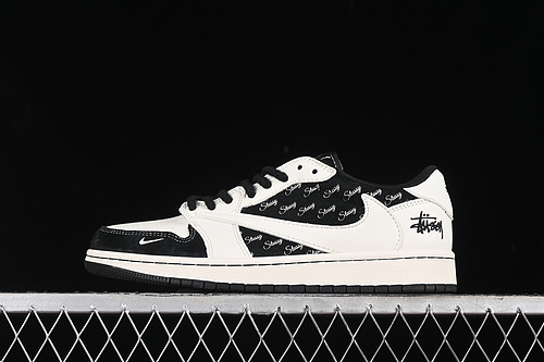 【360】[SJ2068-128]-[TRAVIS SCOTT X FRAGMENT DESIGN X AIR JORDAN 1 LOW OG SP BLACK/WHITE]-[36-45]