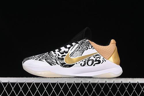 【360】[CT8014-100]-[ZOOM KOBE 5 PROTRO WHITE/METALLIC GOLD/BLACK]-[MAN:39-48]
