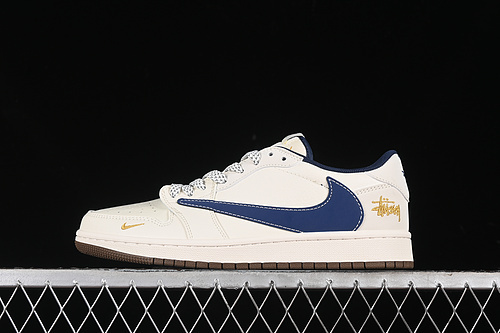 【360】[XY2688-121]-[TRAVIS SCOTT X FRAGMENT DESIGN X AIR JORDAN 1 LOW OG SP WHITE/BLUE/BROWN]-[36-45]