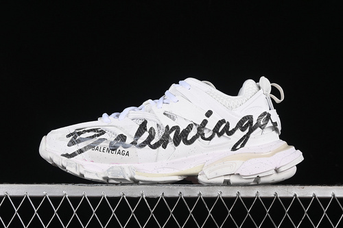 【500】[WTRHW9010]-[BALENCIAGA TRACK SNEAKER TESS S.GOMMA RES BI ALV/TIS EFF NUBUK/TIS E WHITE/BLACK]