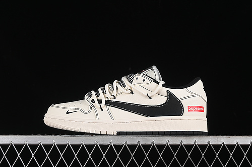【360】[SJ0086-134]-[TRAVIS SCOTT X FRAGMENT DESIGN X AIR JORDAN 1 LOW OG SP WHITE/BLACK]-[36-45]