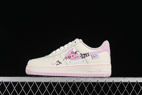 【320】[FB1839-121]-[AIR FORCE 1 07 LOW DEVIL&#x27;S WINGS WHITE/PINK/BEIGE]-[WOMAN:36-42]