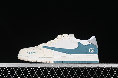 【360】[LJ5188-022]-[TRAVIS SCOTT X FRAGMENT DESIGN X AIR JORDAN 1 LOW OG SP WHITE/GREY/BLUE]-[36-45]