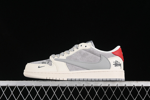 【360】[SJ2068-130]-[TRAVIS SCOTT X FRAGMENT DESIGN X AIR JORDAN 1 LOW OG SP WHITE/GREY/RED]-[36-45]