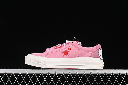 【250】[362941C]-[CONVERSE X HELLO KITTY ONE STAR SUEDE LOW TOP GS PRISM PINK]-[UNISEX:35-44]
