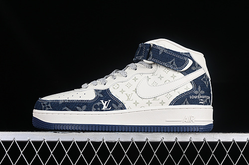 【280】[DQ7688-200]-[AIR FORCE 1 07 MID L*V WHITE/GREY/BLUE]-[WOMAN:36-39]-[MAN:40-45]