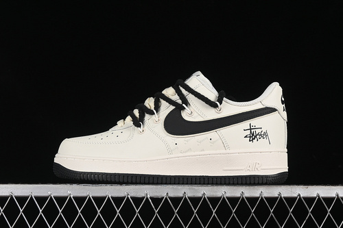 【340】[ZH0316-041]-[STUSSY X AIR FORCE 1 07 LOW WHITE/BLACK]-[WOMAN:36-39]-[MAN:40-45]
