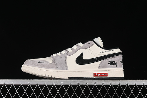 【360】[SJ9950-034]-[AIR JORDAN 1 LOW GREY/BLACK/RED]-[WOMAN:36-39]-[MAN:40-45]