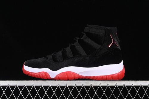 【340】[DB5457-061]-[AIR JORDAN 11 RETRO BRED VELVET BLACK/GYM RED/WHITE]-[WOMAN:36-39]-[MAN:40-47.5]