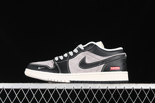 【360】[SJ9950-032]-[AIR JORDAN 1 LOW SUPREME GREY/BLACK]-[WOMAN:36-39]-[MAN:40-45]