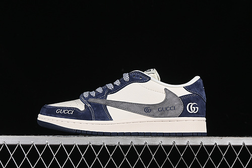 【360】[XY2688-109]-[TRAVIS SCOTT X FRAGMENT DESIGN X AIR JORDAN 1 LOW OG SP OFF WHITE/BLUE/GREY]