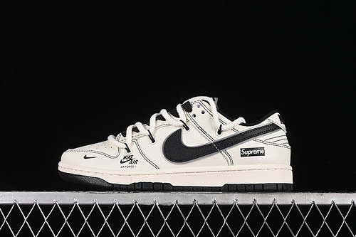 【380】[XX2025-566]-[SB DUNK LOW SUPREME WHITE/BLACK]-[WOMAN:36-39]-[MAN:40-45]