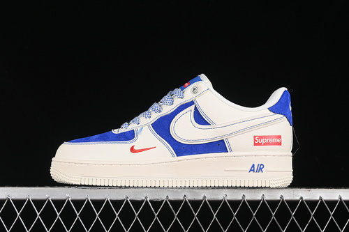 【340】[SJ6698-004]-[AIR FORCE 1 07 LOW SUPREME OFF WHITE/BLUE]-[WOMAN:36-39]-[MAN:40-45]