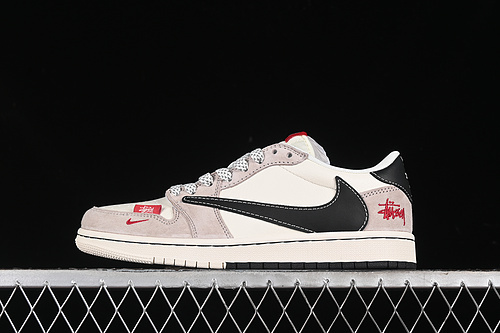 【360】[SJ2068-131]-[TRAVIS SCOTT X FRAGMENT DESIGN X AIR JORDAN 1 LOW OG SP BLACK/GREY/WHITE]-[36-45]