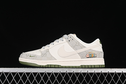 【360】[XX2025-389]-[SB DUNK LOW GU*CCI WHITE/GREY/GREEN]-[WOMAN:36-39]-[MAN:40-45]